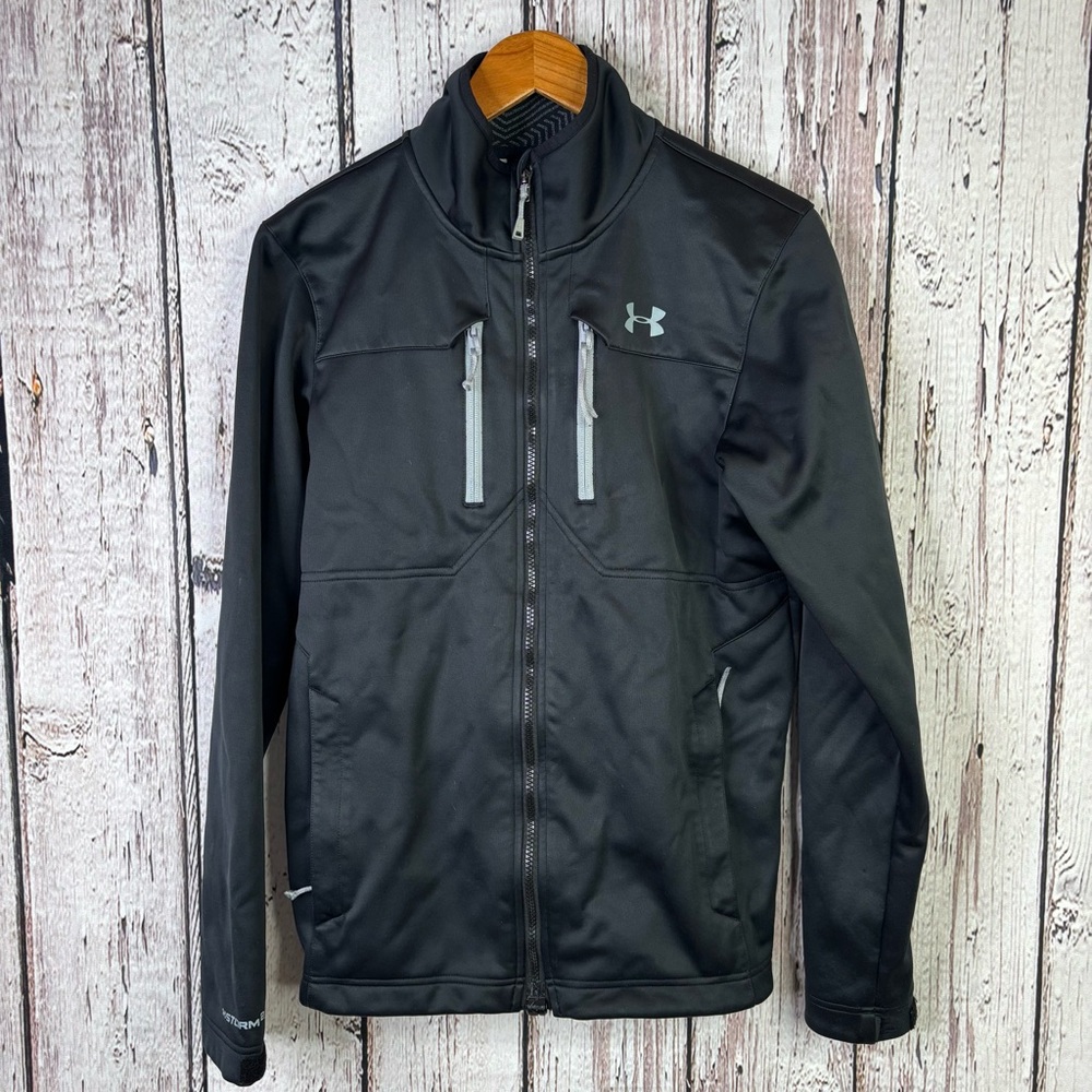 Under Armour ColdGear Infrared Softershell Black Jacket‎ Men’s Small Full Zip